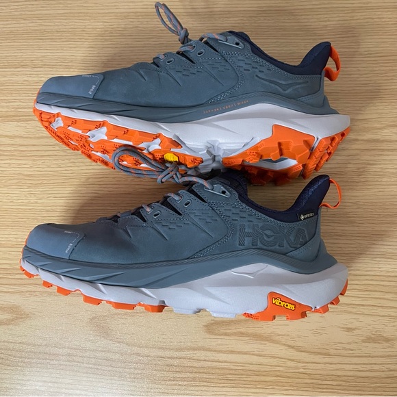 HOKA Men’s Kaha 2 Low GTX Leather Gore-Tex Hiking Sneakers. 8.5 D blue grey - Picture 6 of 13